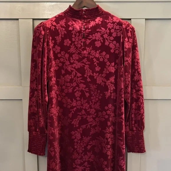 Matilda Jane Just Imagine Melanie Dress Velvet Floral Burnout High Neck Medium - Picture 8 of 11